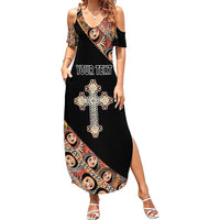 Personalized Ethiopian Orthodox Church Angel Family Matching Summer Maxi Dress and Hawaiian Shirt Black Color