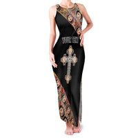 Personalized Ethiopian Orthodox Church Angel Family Matching Tank Maxi Dress and Hawaiian Shirt Black Color