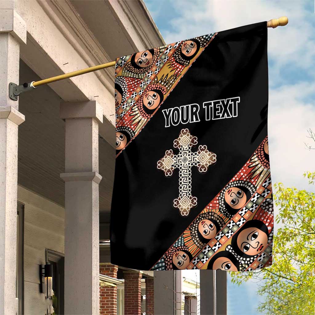 Personalized Ethiopian Orthodox Church Angel Garden Flag Black Color