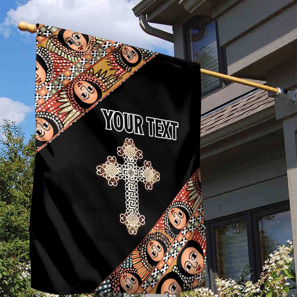 Personalized Ethiopian Orthodox Church Angel Garden Flag Black Color