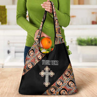 Personalized Ethiopian Orthodox Church Angel Grocery Bag Black Color