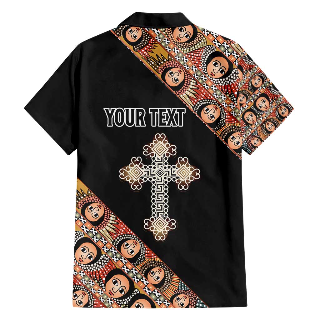 Personalized Ethiopian Orthodox Church Angel Hawaiian Shirt Black Color