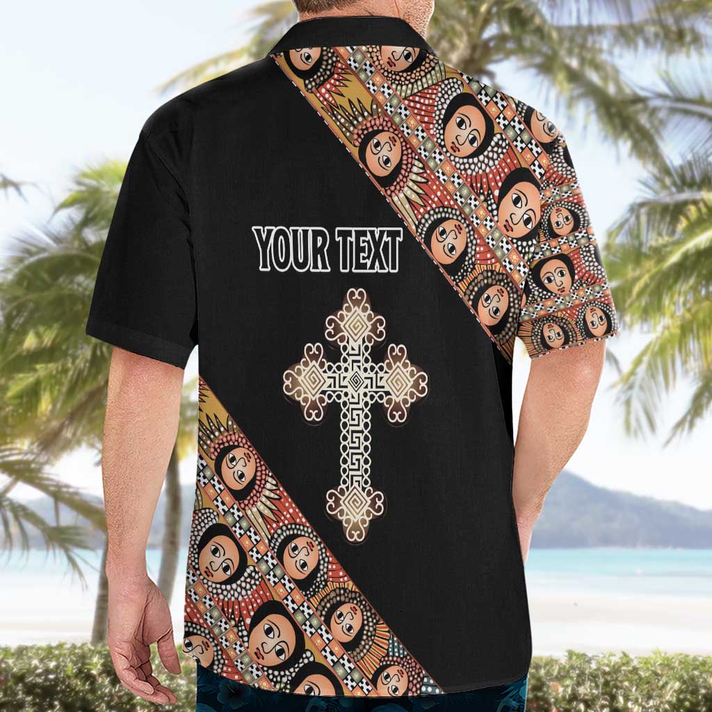 Personalized Ethiopian Orthodox Church Angel Hawaiian Shirt Black Color