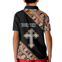 Personalized Ethiopian Orthodox Church Angel Kid Polo Shirt Black Color