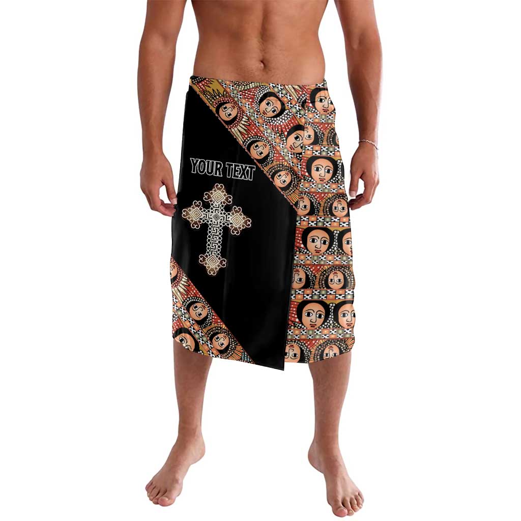 Personalized Ethiopian Orthodox Church Angel Lavalava Black Color