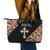 Personalized Ethiopian Orthodox Church Angel Leather Tote Bag Black Color