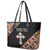 Personalized Ethiopian Orthodox Church Angel Leather Tote Bag Black Color