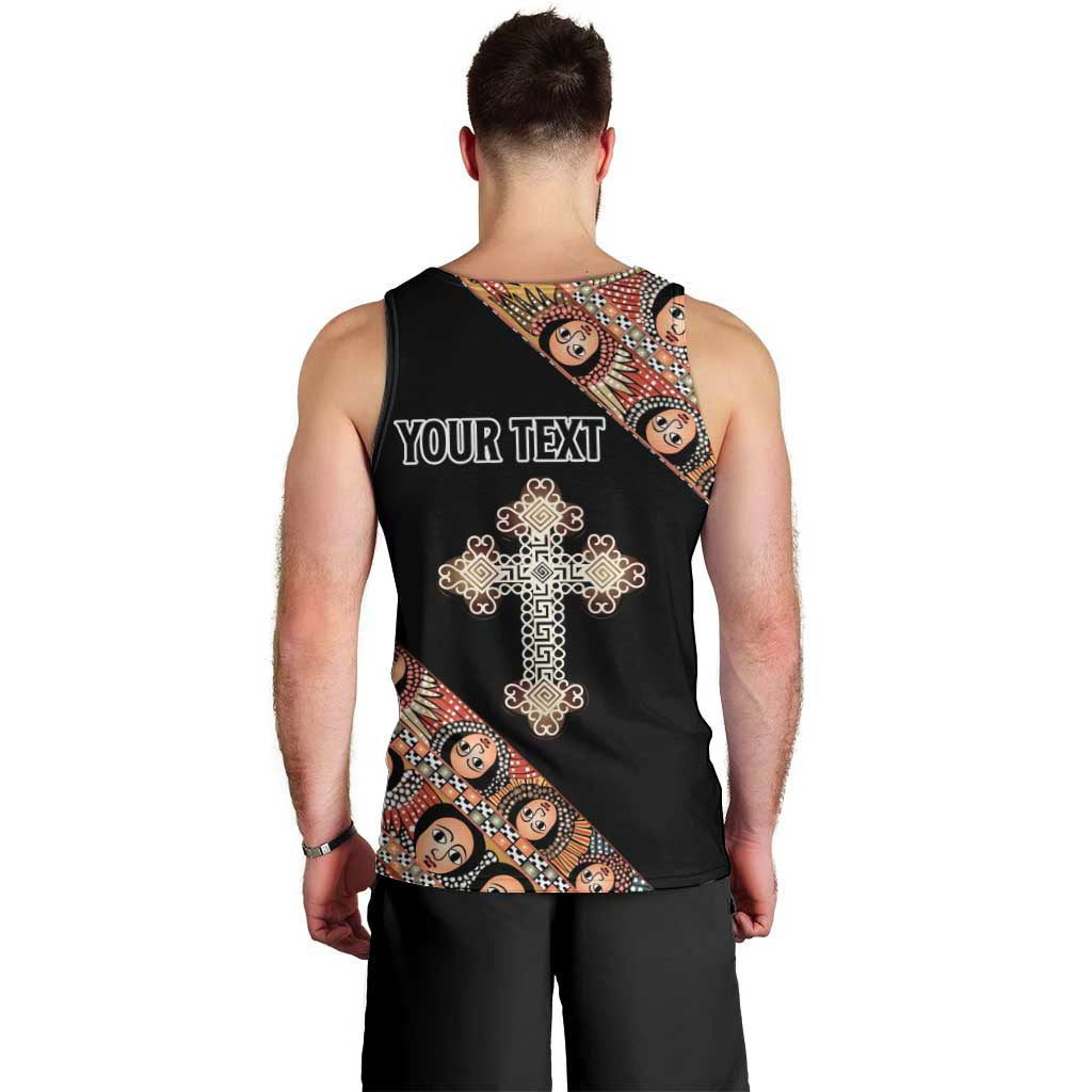 Personalized Ethiopian Orthodox Church Angel Men Tank Top Black Color