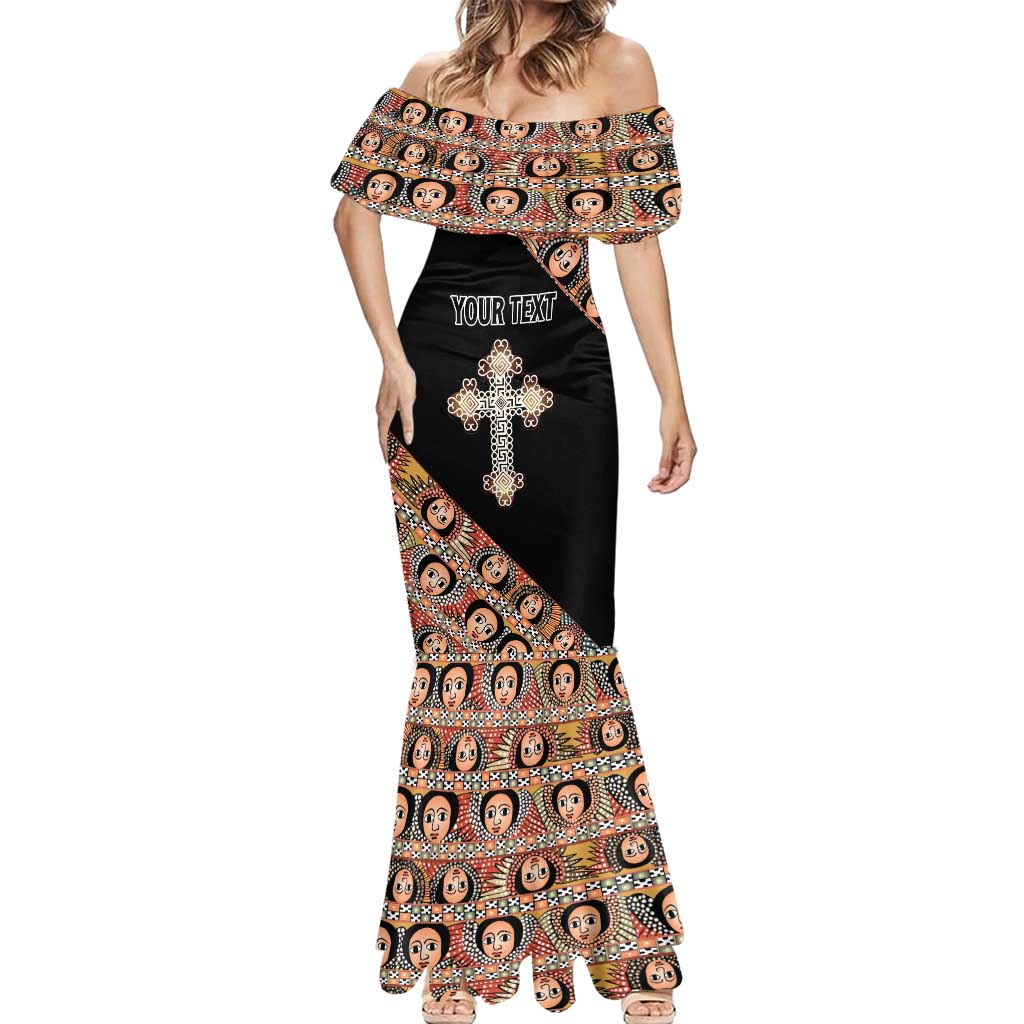 Personalized Ethiopian Orthodox Church Angel Mermaid Dress Black Color
