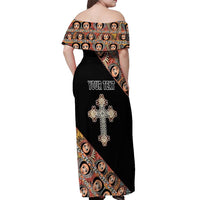 Personalized Ethiopian Orthodox Church Angel Off Shoulder Maxi Dress Black Color