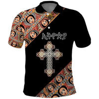 Personalized Ethiopian Orthodox Church Angel Polo Shirt Black Color