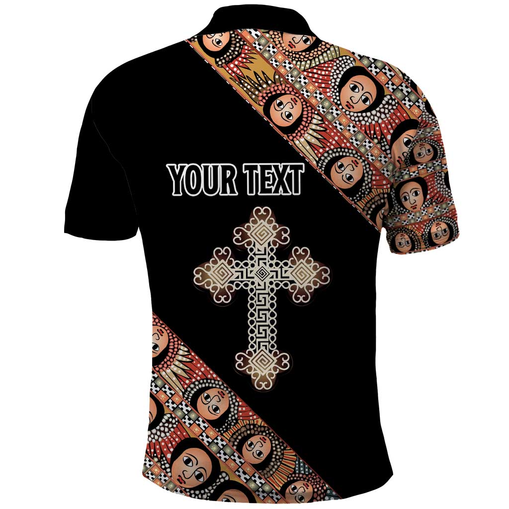 Personalized Ethiopian Orthodox Church Angel Polo Shirt Black Color