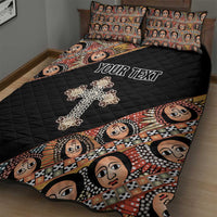 Personalized Ethiopian Orthodox Church Angel Quilt Bed Set Black Color