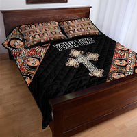 Personalized Ethiopian Orthodox Church Angel Quilt Bed Set Black Color