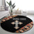Personalized Ethiopian Orthodox Church Angel Round Carpet Black Color