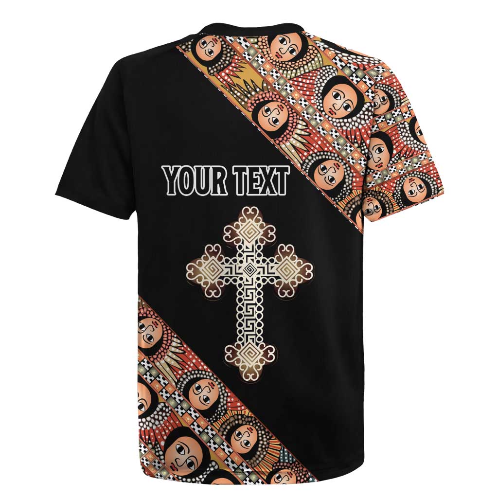 Personalized Ethiopian Orthodox Church Angel Rugby Jersey Black Color