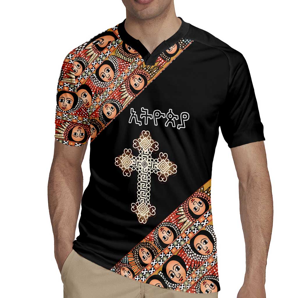 Personalized Ethiopian Orthodox Church Angel Rugby Jersey Black Color