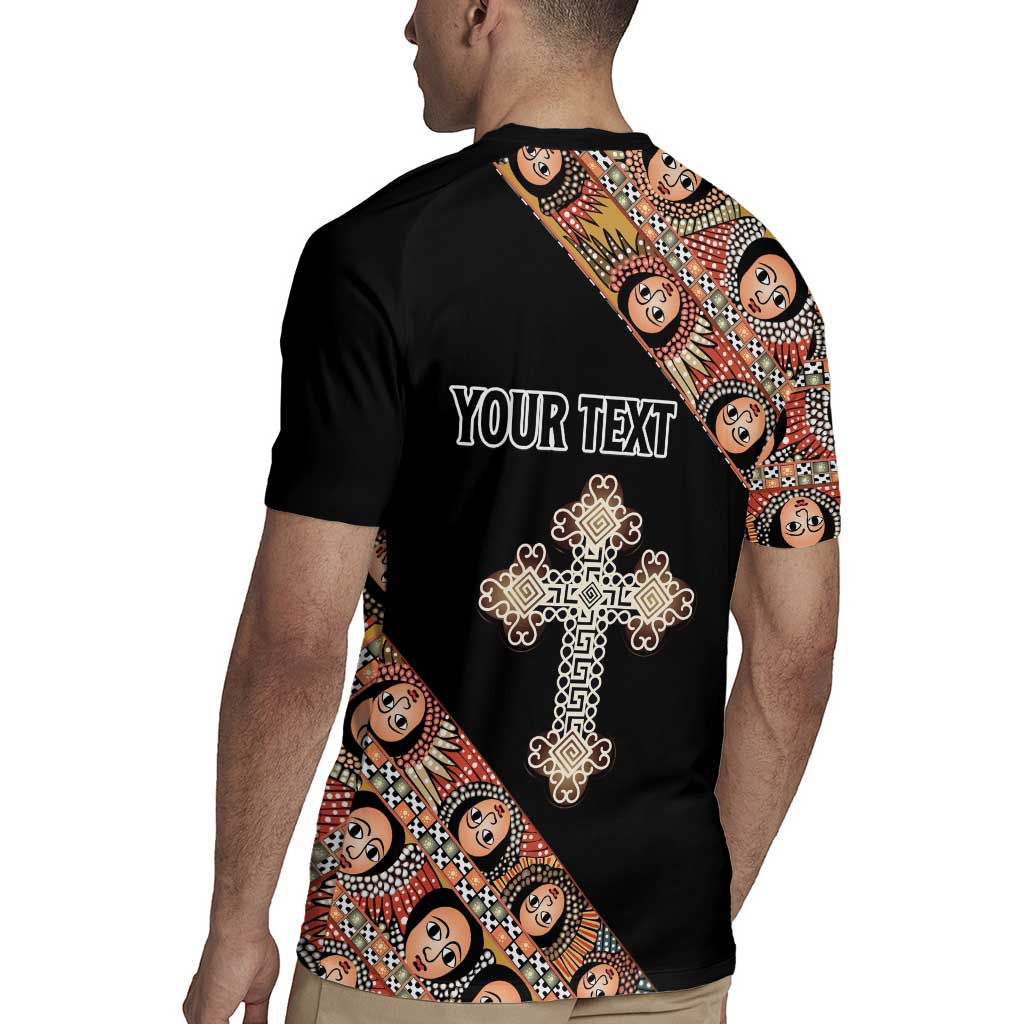 Personalized Ethiopian Orthodox Church Angel Rugby Jersey Black Color