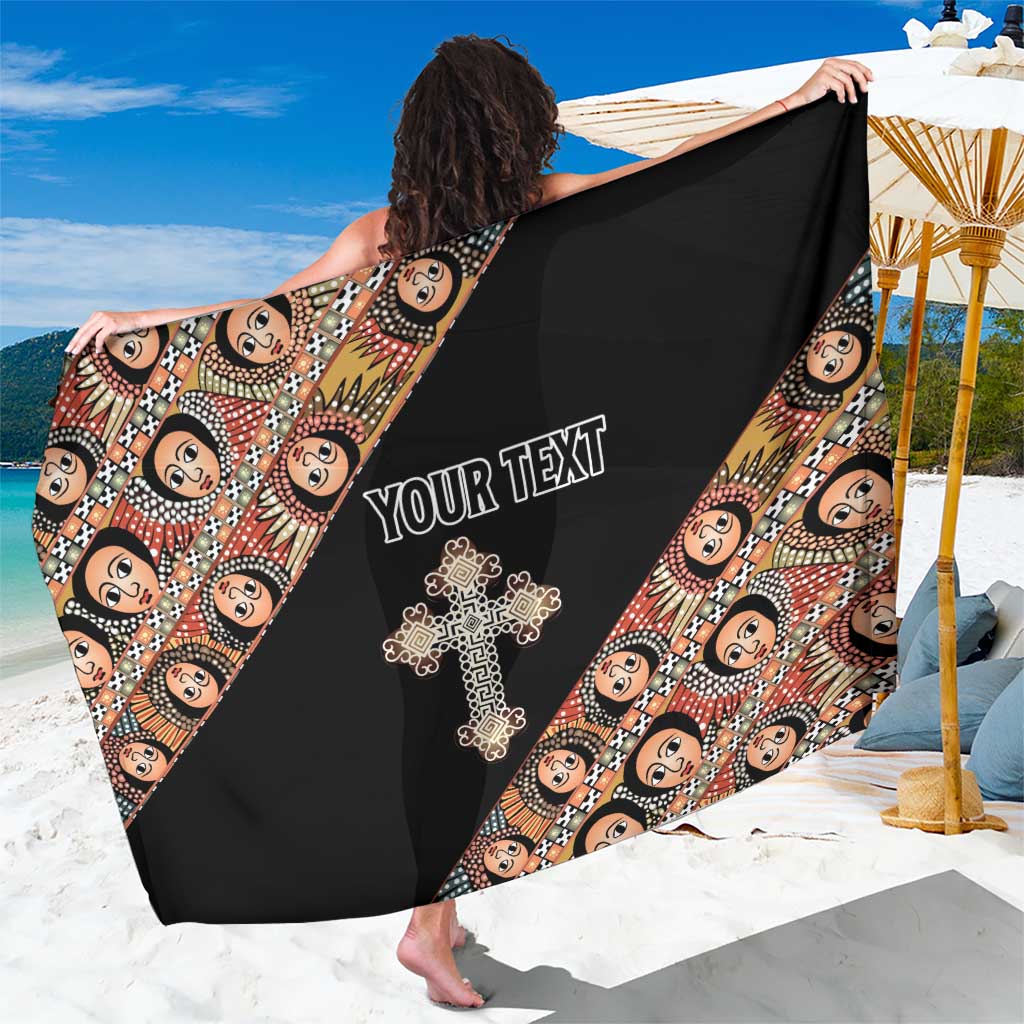 Personalized Ethiopian Orthodox Church Angel Sarong Black Color