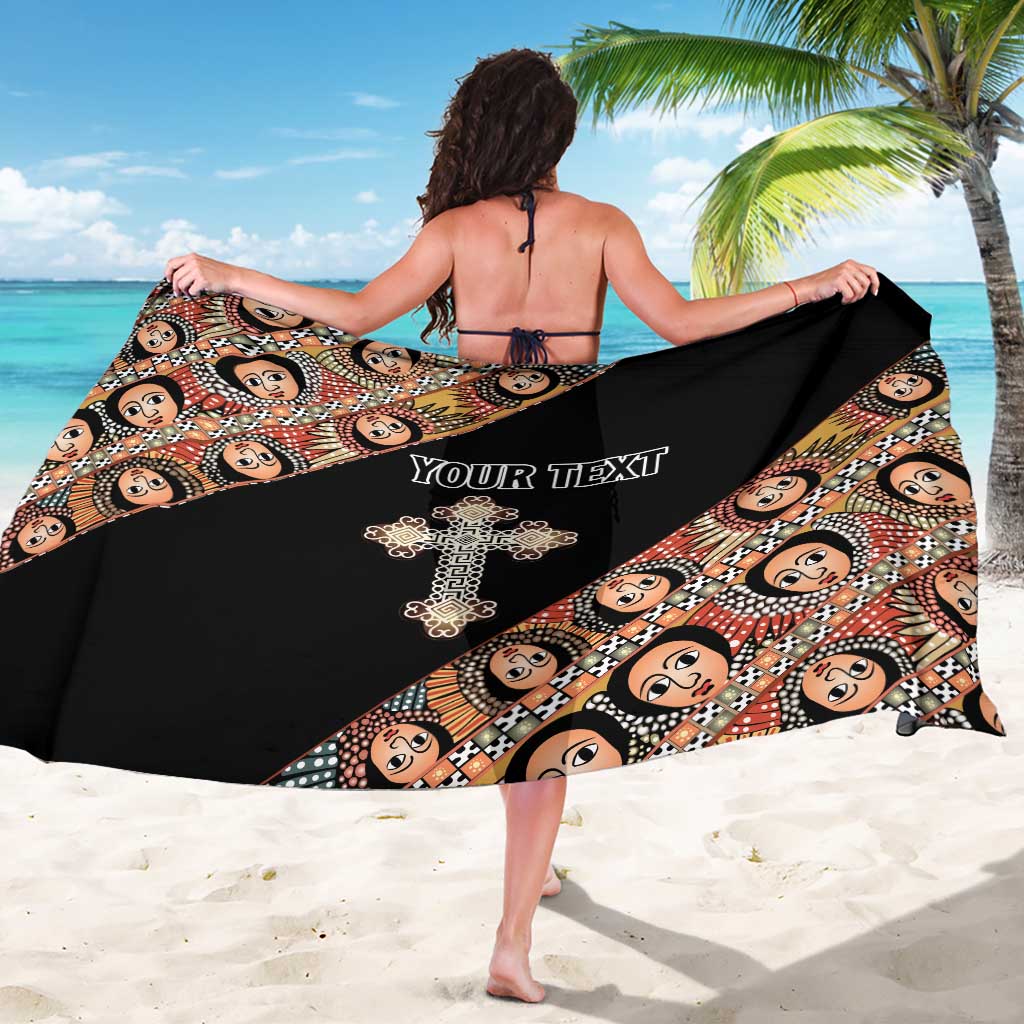 Personalized Ethiopian Orthodox Church Angel Sarong Black Color