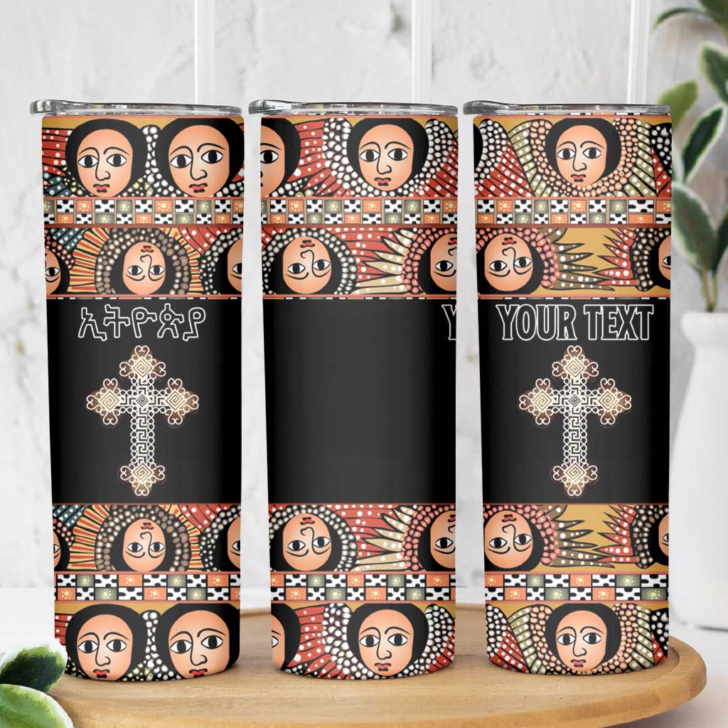 Personalized Ethiopian Orthodox Church Angel Skinny Tumbler Black Color