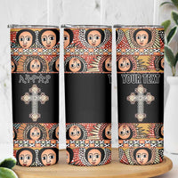 Personalized Ethiopian Orthodox Church Angel Skinny Tumbler Black Color
