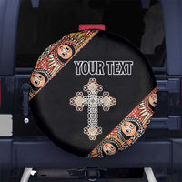 Personalized Ethiopian Orthodox Church Angel Spare Tire Cover Black Color