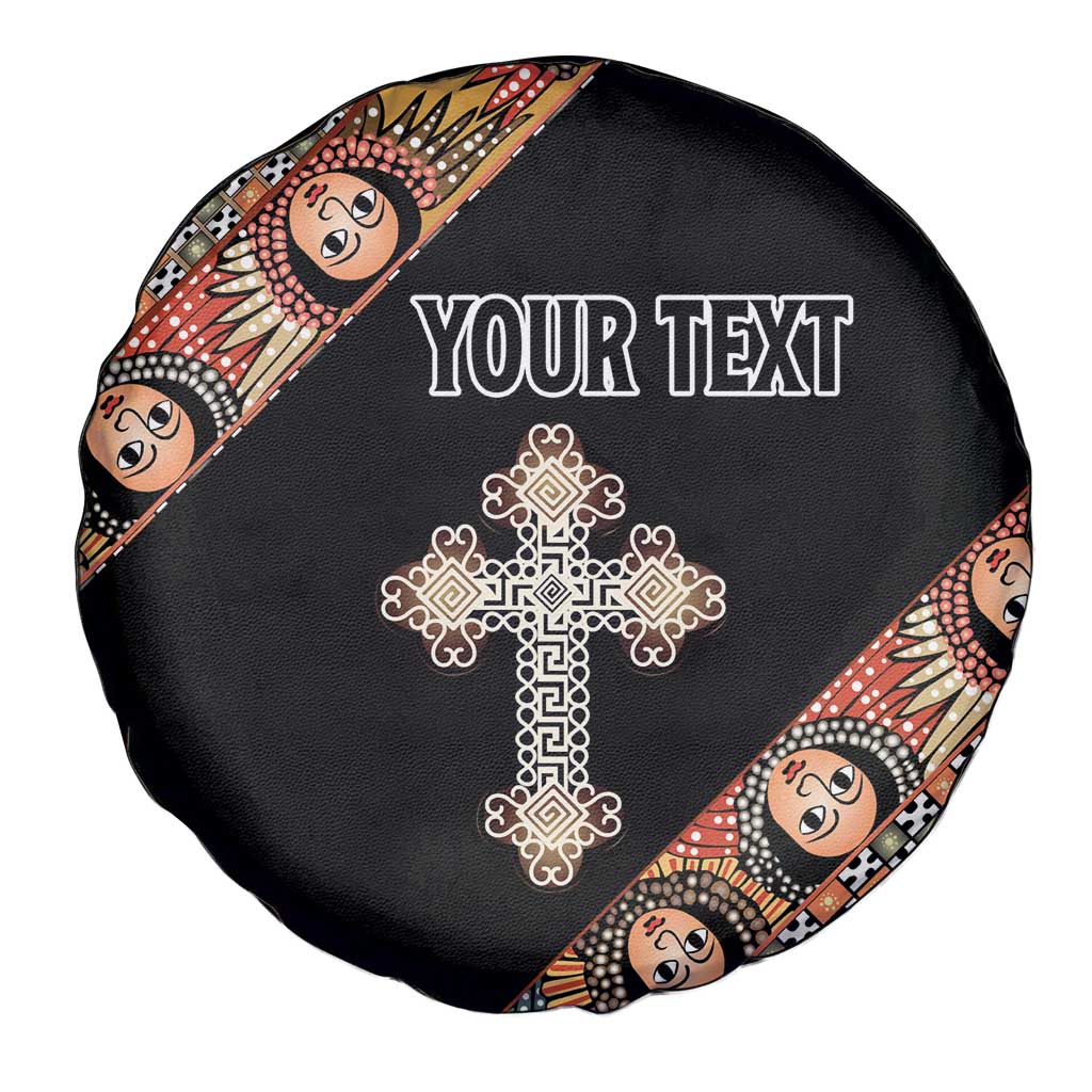 Personalized Ethiopian Orthodox Church Angel Spare Tire Cover Black Color