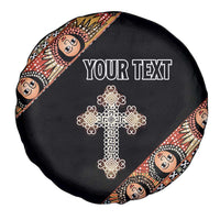 Personalized Ethiopian Orthodox Church Angel Spare Tire Cover Black Color