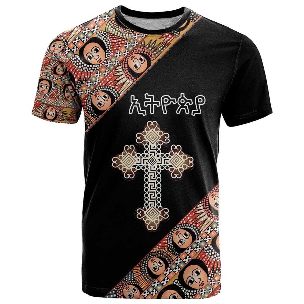 Personalized Ethiopian Orthodox Church Angel T Shirt Black Color