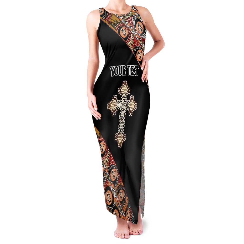 Personalized Ethiopian Orthodox Church Angel Tank Maxi Dress Black Color
