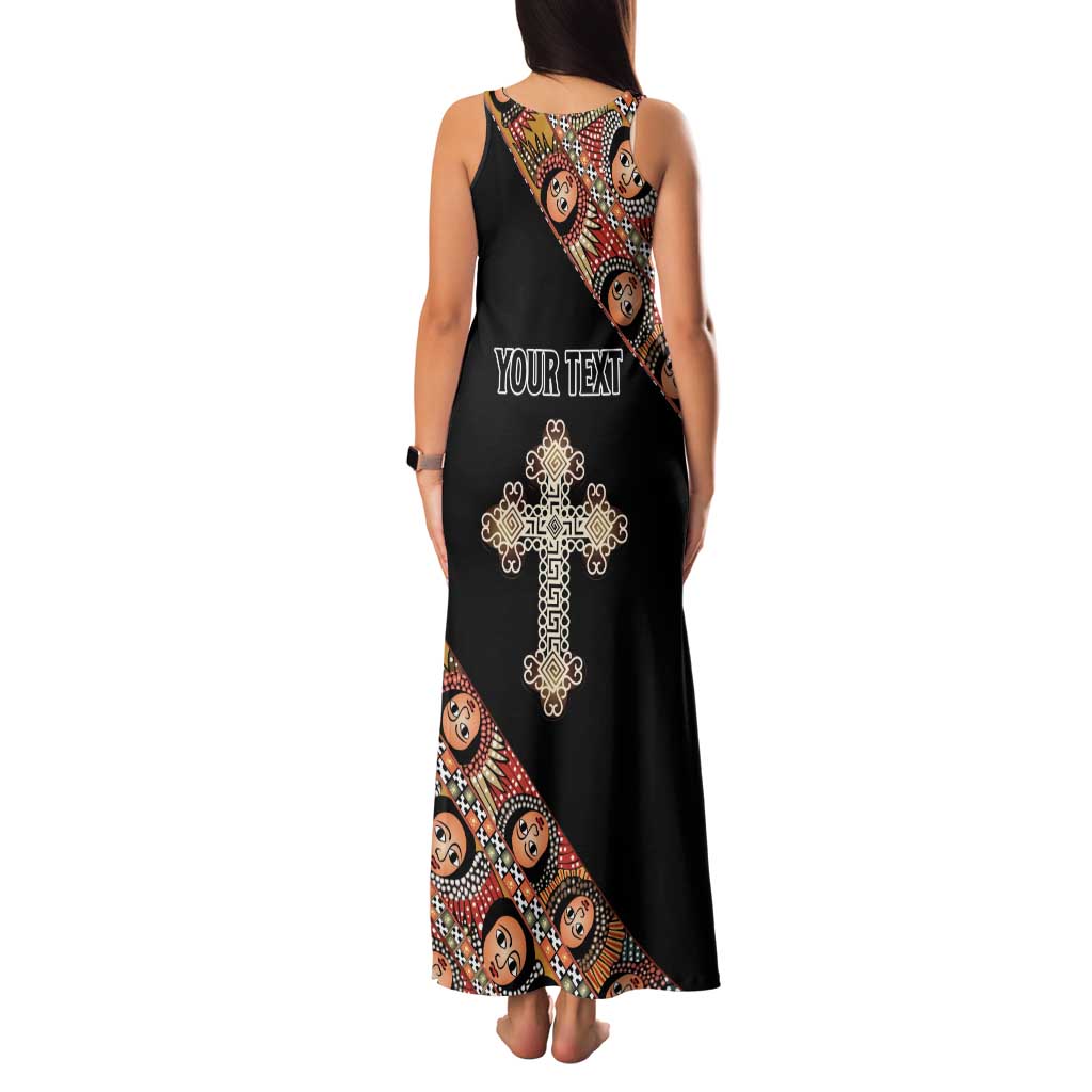 Personalized Ethiopian Orthodox Church Angel Tank Maxi Dress Black Color