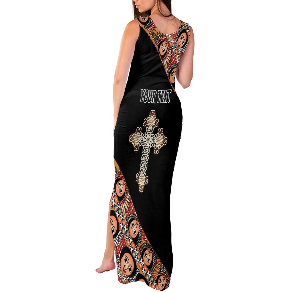 Personalized Ethiopian Orthodox Church Angel Tank Maxi Dress Black Color