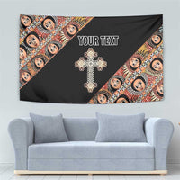Personalized Ethiopian Orthodox Church Angel Tapestry Black Color