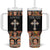 Personalized Ethiopian Orthodox Church Angel Tumbler With Handle Black Color