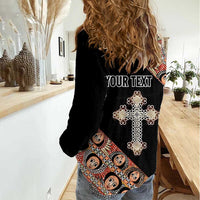 Personalized Ethiopian Orthodox Church Angel Women Casual Shirt Black Color