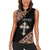 Personalized Ethiopian Orthodox Church Angel Women Sleeveless Polo Shirt Black Color