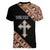 Personalized Ethiopian Orthodox Church Angel Women V-Neck T-Shirt Black Color