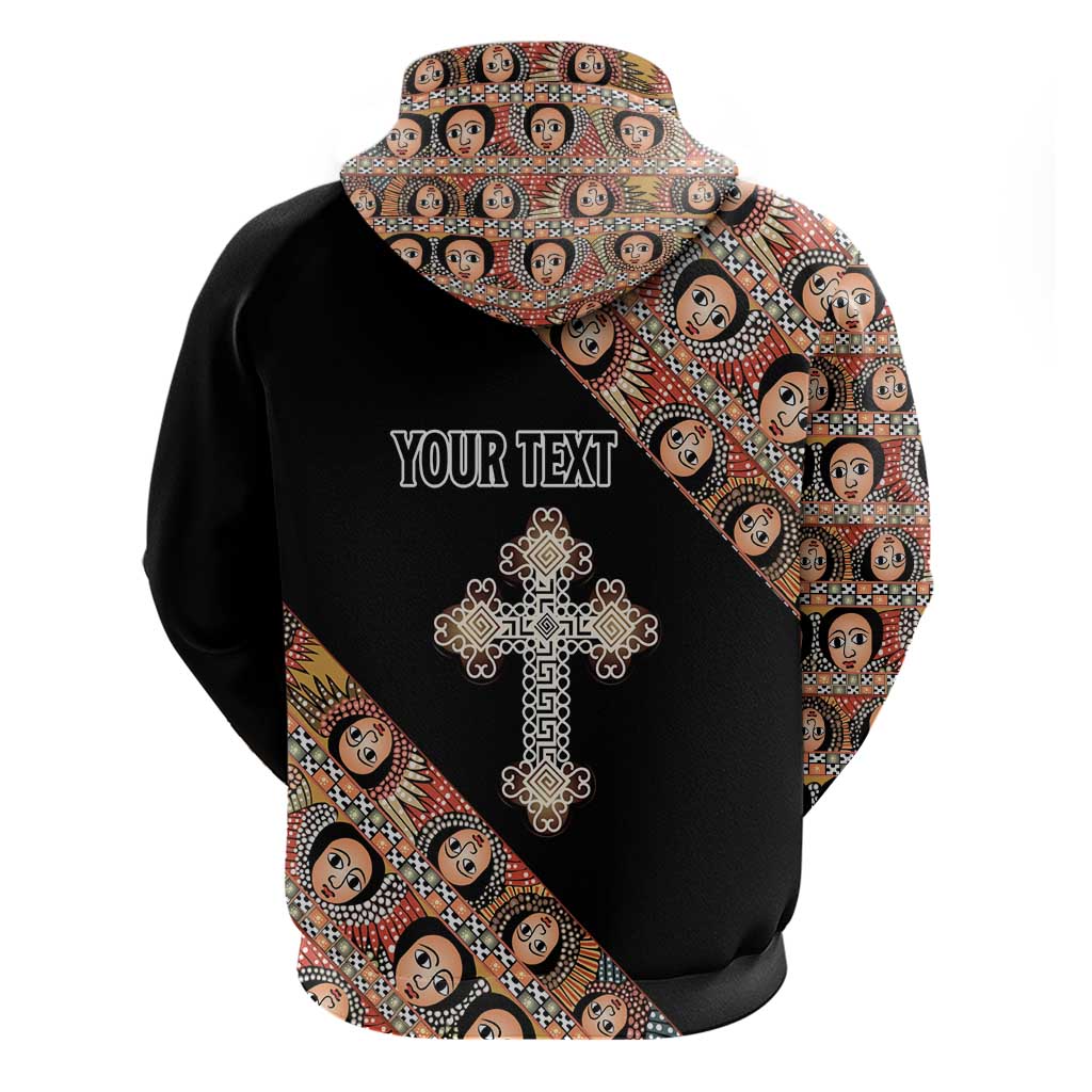 Personalized Ethiopian Orthodox Church Angel Zip Hoodie Black Color