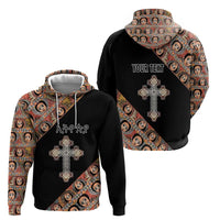 Personalized Ethiopian Orthodox Church Angel Zip Hoodie Black Color