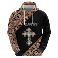 Personalized Ethiopian Orthodox Church Angel Zip Hoodie Black Color