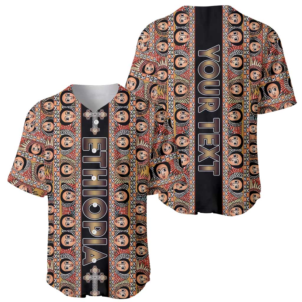Personalized Ethiopian Tewahedo Angel Orthodox Baseball Jersey Black Color