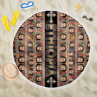 Ethiopian Tewahedo Angel Orthodox Beach Blanket Black Color