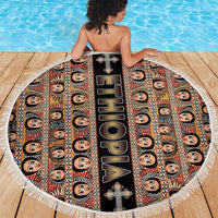 Ethiopian Tewahedo Angel Orthodox Beach Blanket Black Color