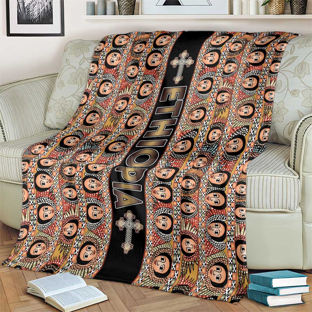Ethiopian Tewahedo Angel Orthodox Blanket Black Color