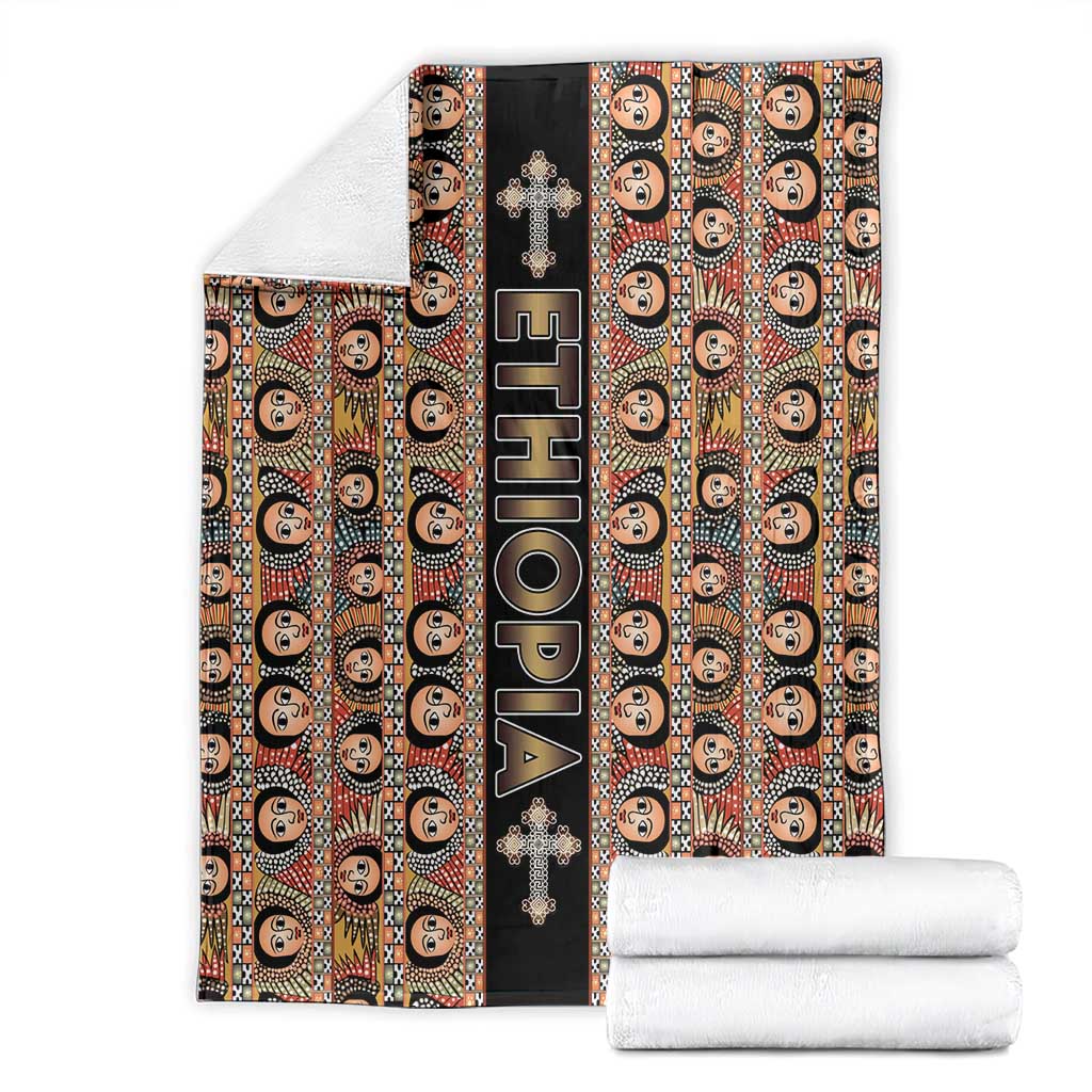 Ethiopian Tewahedo Angel Orthodox Blanket Black Color