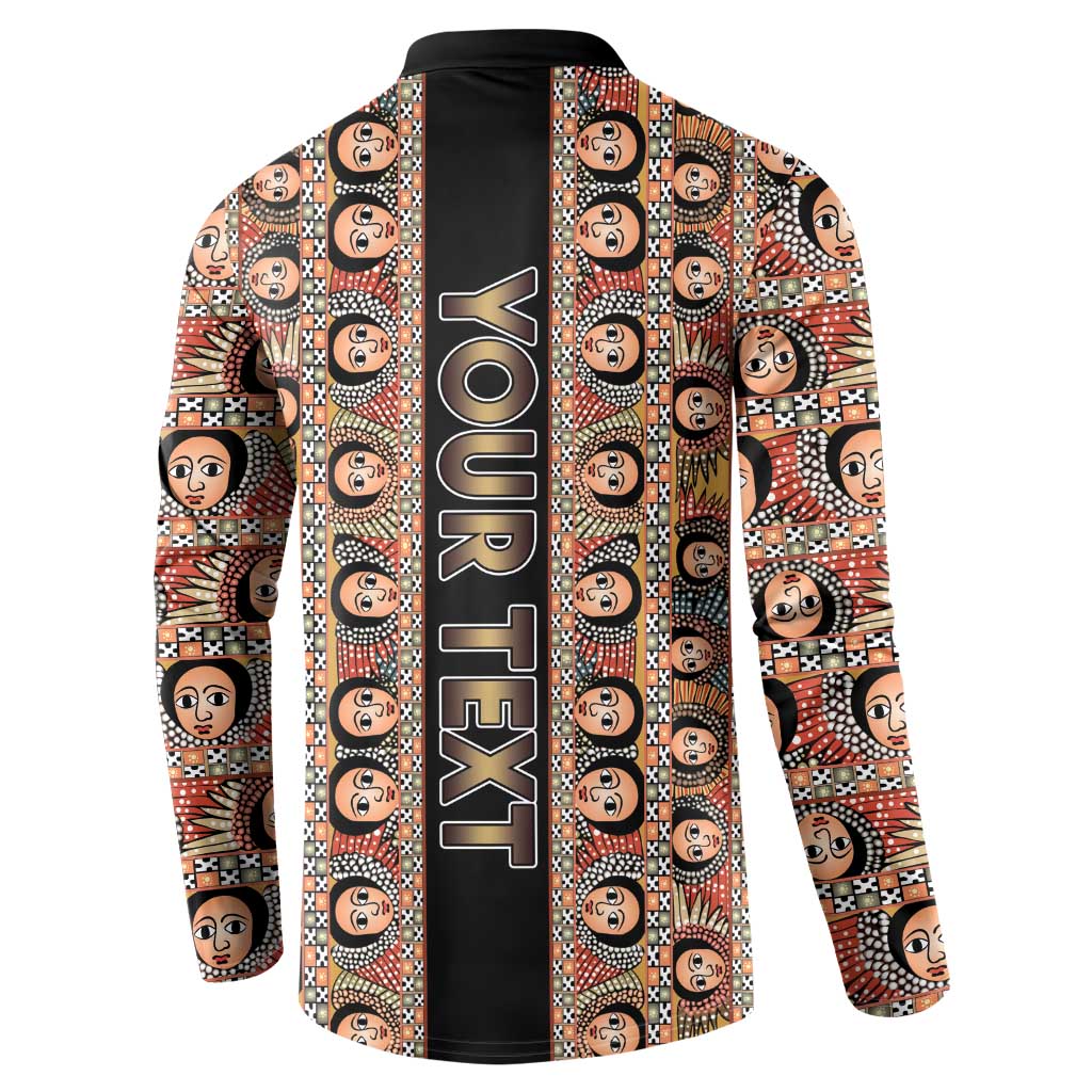 Personalized Ethiopian Tewahedo Angel Orthodox Button Sweatshirt Black Color