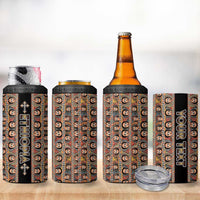 Personalized Ethiopian Tewahedo Angel Orthodox 4 in 1 Can Cooler Tumbler Black Color