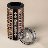 Personalized Ethiopian Tewahedo Angel Orthodox 4 in 1 Can Cooler Tumbler Black Color