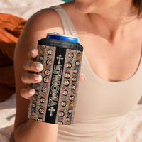 Personalized Ethiopian Tewahedo Angel Orthodox 4 in 1 Can Cooler Tumbler Black Color
